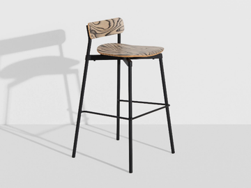 FROMME - High stackable wooden stool with footrest by Petite Friture - view 2